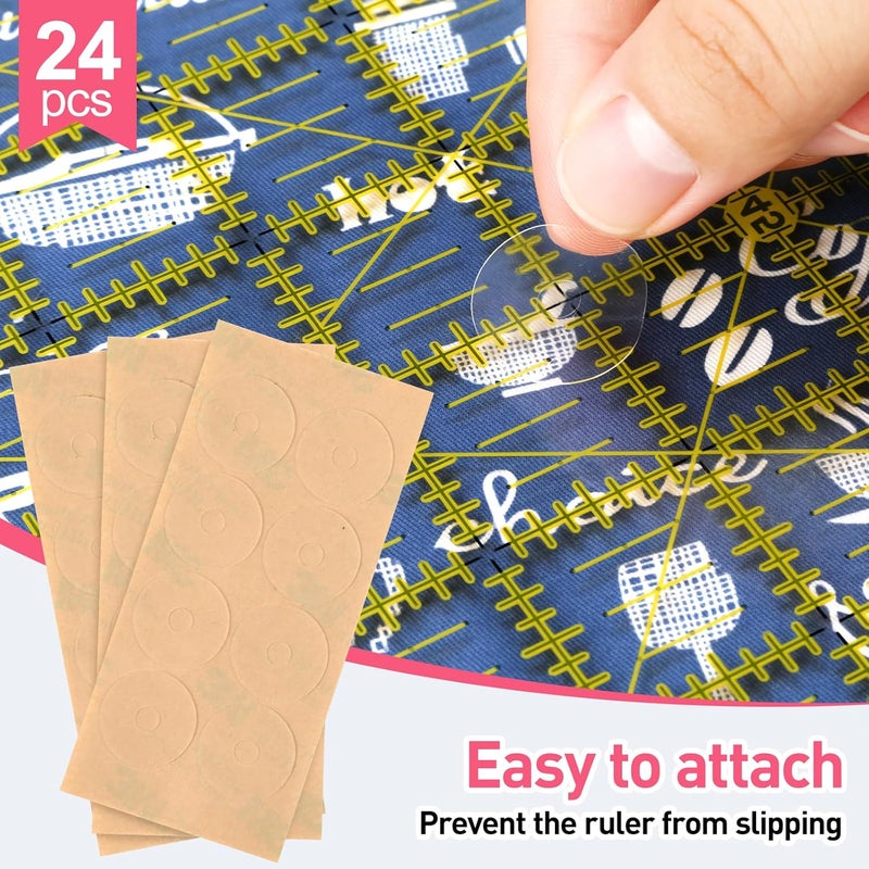 Monipair 2-Pack Bird-Shaped Ruler Grippers + 24pcs Non-Slip Silicone Grip Dots | Ideal Quilting Ruler Upgrade Kit | Suction Cup Fits Most Non-Slotted Rulers/Templates - Image 4
